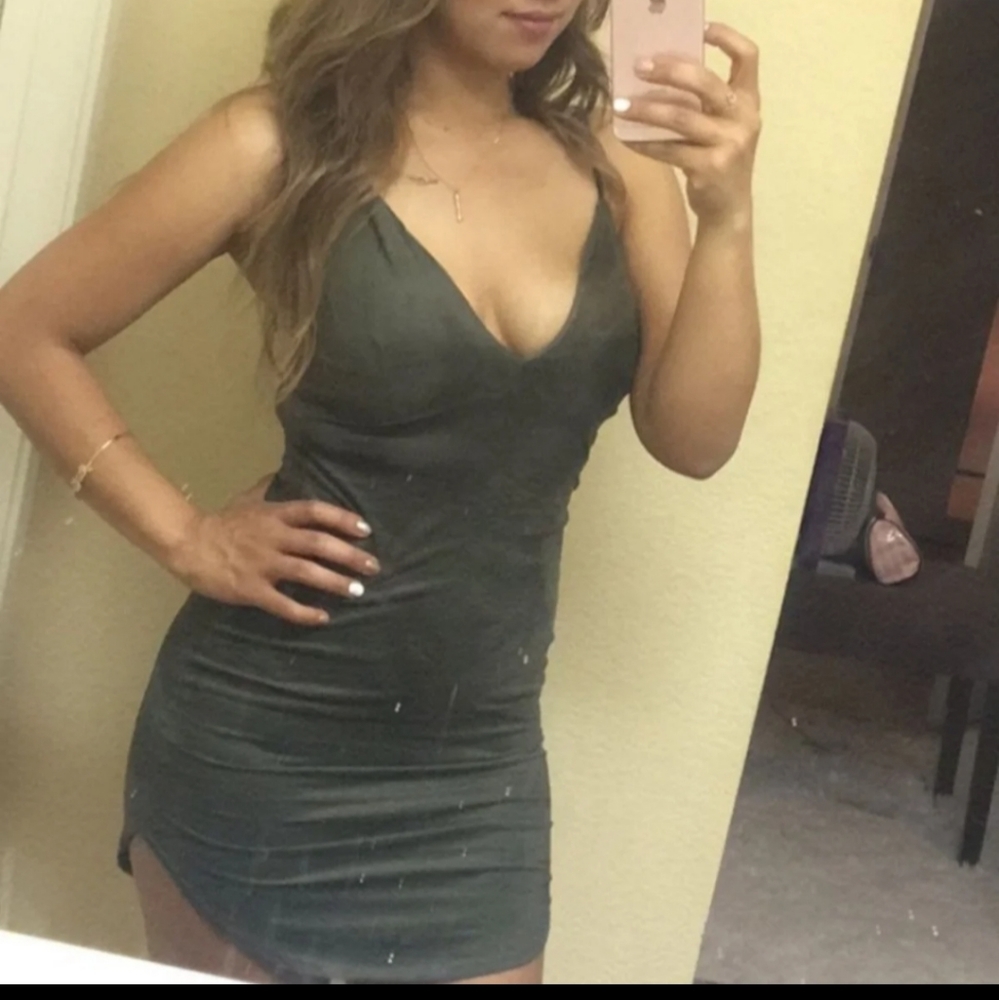 Suede body con dress